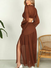 Women's Solid Color V-Neck Crop Top And Split Skirt Set